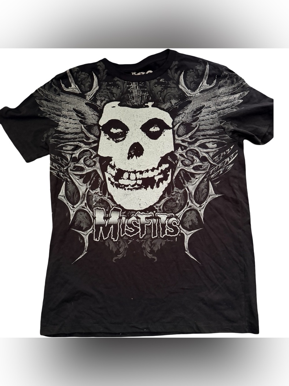 Misfits T-Shirt Men's L Black Fiend Skull Graphic Punk Band Crewneck